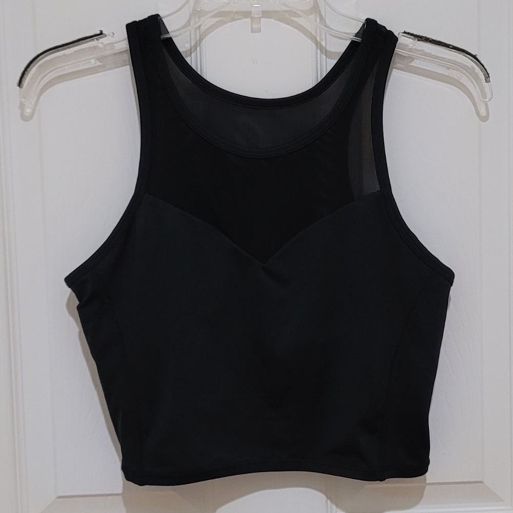 Forever21 Black Mesh Sports Bra/Crop Top